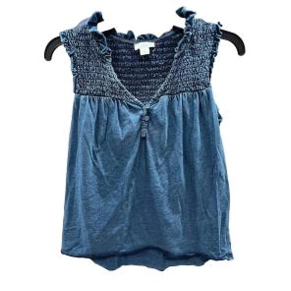 INDUSTRY Tops - Nwot INDUSTRY Blue Ruffled Smocked Top